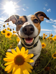 Jack Russell Terrier - Happy Dogs in a Meadow on a Sunny Day