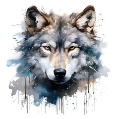 illustration of a wolf, colored
