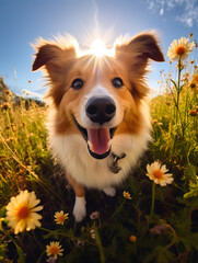 Shetland Sheepdog - Happy Dogs in a Meadow on a Sunny Day