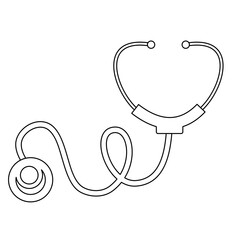 Vector stethoscope Outline