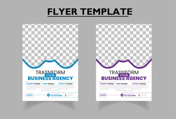 Creative and clean Business Flyer | Corporate business flyer template design | Purple, Blue color| Marketing, promotion, advertise, publication