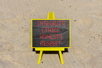 Integrity ethics honesty respect symbol. Concept word Integrity Ethics Honesty Respect on beautiful...
