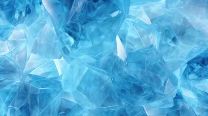 Deurstickers Minimalistic blue ice texture with delicate geometric shapes © M.Gierczyk