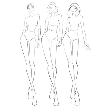 Fashion templates. Croquis. Pattern for drawing	