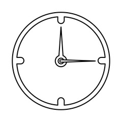 flat clock watch outline