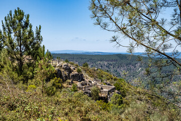 Fototapeta na wymiar Hiking through the Canyon del Sil in Parada de Sil in Galicia, Spain, Europe