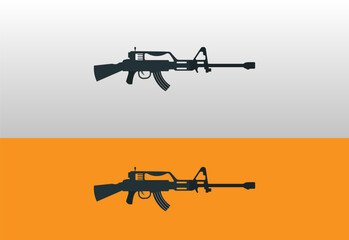 Rifle icons set. Simple set of sniper hunting rifle vector icons for web design