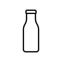 Bottle icon. Black contour linear silhouette. Front side view. Editable strokes. Vector simple flat graphic illustration. Isolated object on a white background. Isolate.