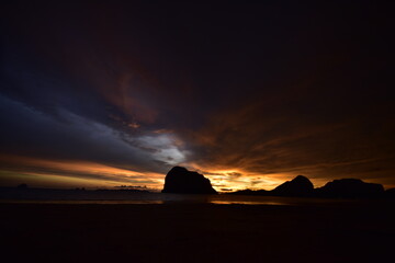 sunset on the beach 