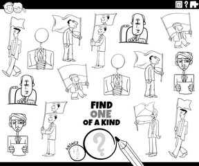 one of a kind game with businessmen and politician coloring page