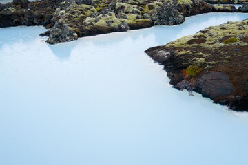 Blue water in the blue lagoon in Iceland