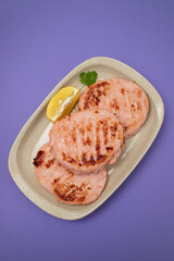 homemade burger grillet without bread