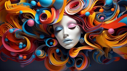 3D abstract art background wallpaper