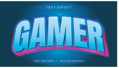 Modern editable gamer text effect 3d text effect