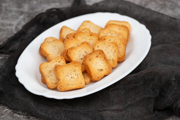 Fried toast biscuit breakfast on dish