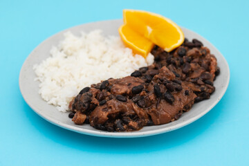 Feijoada typical Brazilian food. Traditional Brazilian food made with black beans.