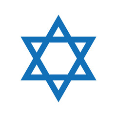Star of David. Shield of David. Jewish star Israeli religious symbol. Judaism sign. Vector illustration