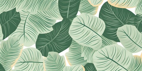 Abstract leave background pattern vector. Tropical monstera leaf design wallpaper. Botanical texture design for print, wall arts, and wallpaper..
