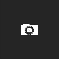 Camera icon design. Camera icon isolated on black background 
