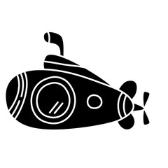Submarine Cartoon Icon 
