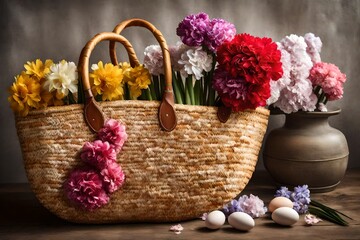 Fototapeta na wymiar basket with flowers