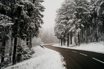 Winterlicher Schneespaziergang am großen Feldberg im Taunus mit einer Schlittenfahrt.