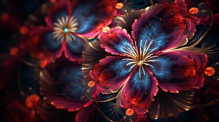 Obraz na płótnie Canvas A mesmerizing Nebula Nasturtium-inspired fractal artwork that seems to spiral endlessly into infinity.