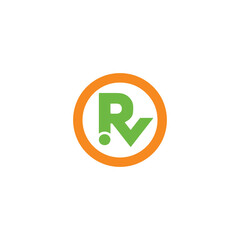 letters rv and rx logo design vector