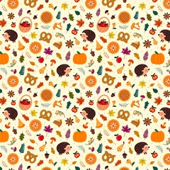 Autumn Thanksgiving Seamless Pattern.