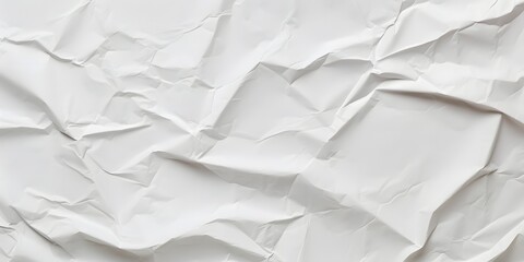 Blank white crumpled and creased paper poster texture background.
