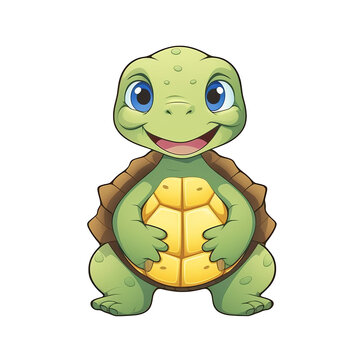 a cartoon turtle holding a yellow shell