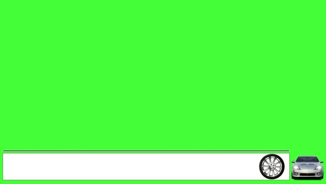 Simple lower third animation with car, wheel, traffic rules, repair, automotive theme for car store, website on green screen
