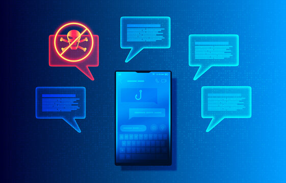 Smishing - SMS Phishing - Conceptual Illustration