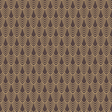 Dragon scales abstract brown gold seamless pattern