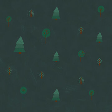Illustration of Minimalistic Forest Pattern