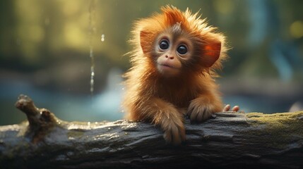 Cute monkey and where they life in nature