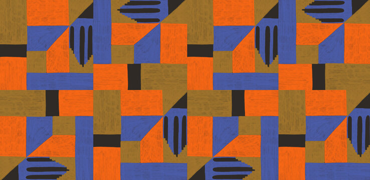 Seamless Wallpaper Of Neo Primitive Drawing