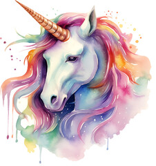 Unicorn Watercolor Clipart