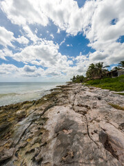 Fototapeta na wymiar Beautiful Caribbean coast with clear waters and beautiful beaches.