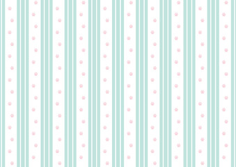 ストライプ&times;肉球(グリーン)