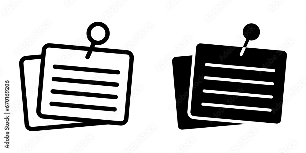 Poster notes icon. symbol for mobile concept and web design. vector illustration