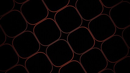 Illustration of an orange square diagonal mosaic on a black background