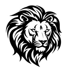 Obraz premium Lion Face, Silhouettes Lion Face SVG logo icon