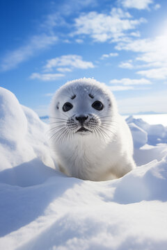Baby seal in the cold of Greenland