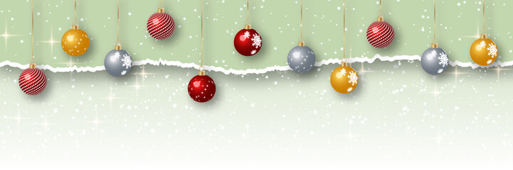 Christmas and New Year winter style vector background with stars, snowflakes and winter decor. Design template for banner, horizontal flyer, invitation card, poster, coupon, voucher