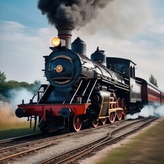 Fototapeta premium Black locomotive
