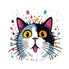 Captivating Cat Sketch, Artfully Drawn Kitten with a Playful Demeanor, A Perfect Illustration for Lovers of Unique and Charming Feline Art
