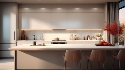 Fototapeta na wymiar Elegant kitchen, A minimalist style.