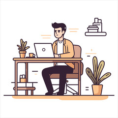 illustration of web development programmer and coding website