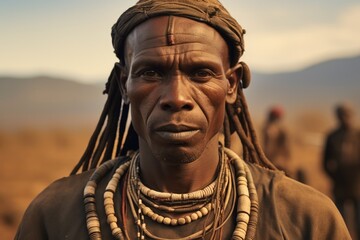 African Zulu man, Tribe. - obrazy, fototapety, plakaty